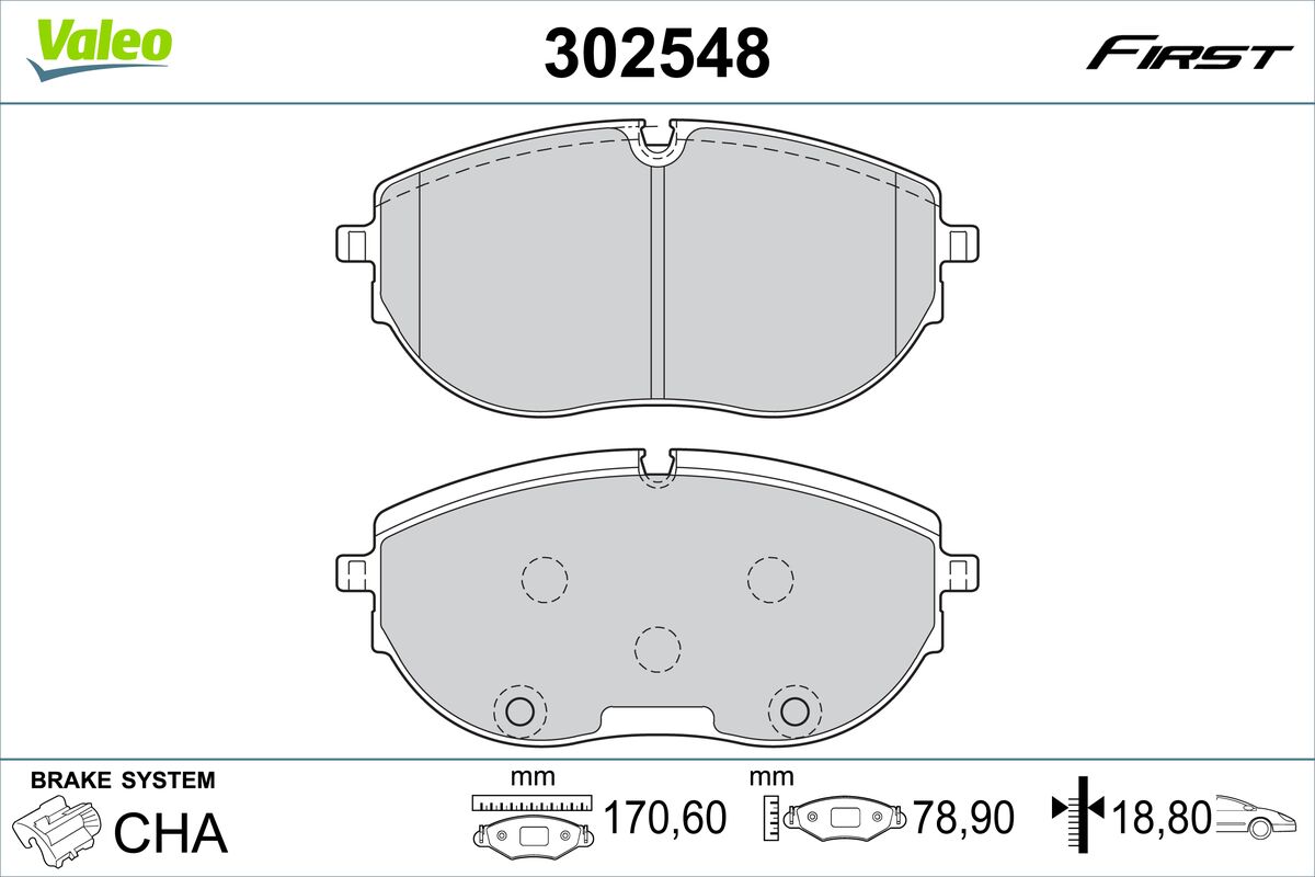 Set placute frana,frana disc 302548 VALEO